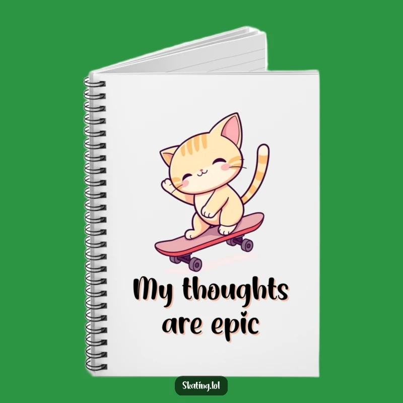 Funny Cat Skateboard Notebook: Jot Down Ideas with Feline Grace, Gift