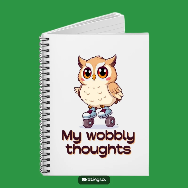 Funny Owl Roller Skates Notebook: Surprised Wobble, Jot Down Ideas Funnily