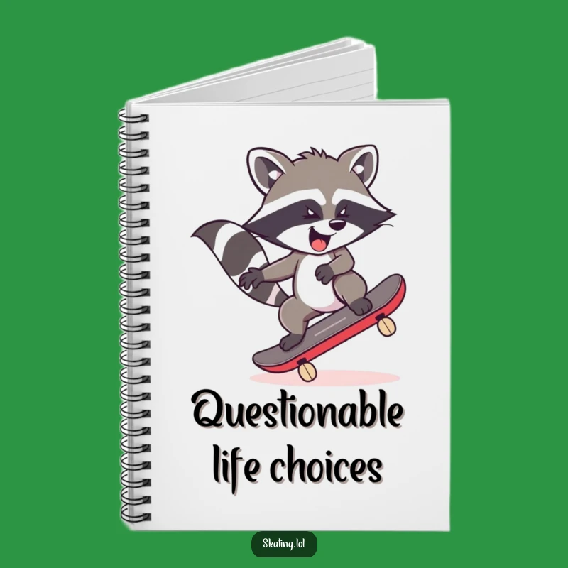 Funny Raccoon Skateboard Notebook: Jot Down Wild Ideas, Gift