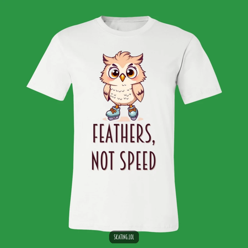 Funny Owl Skater T-Shirt: Surprised Bird Wobbling, Hilarious Gift!