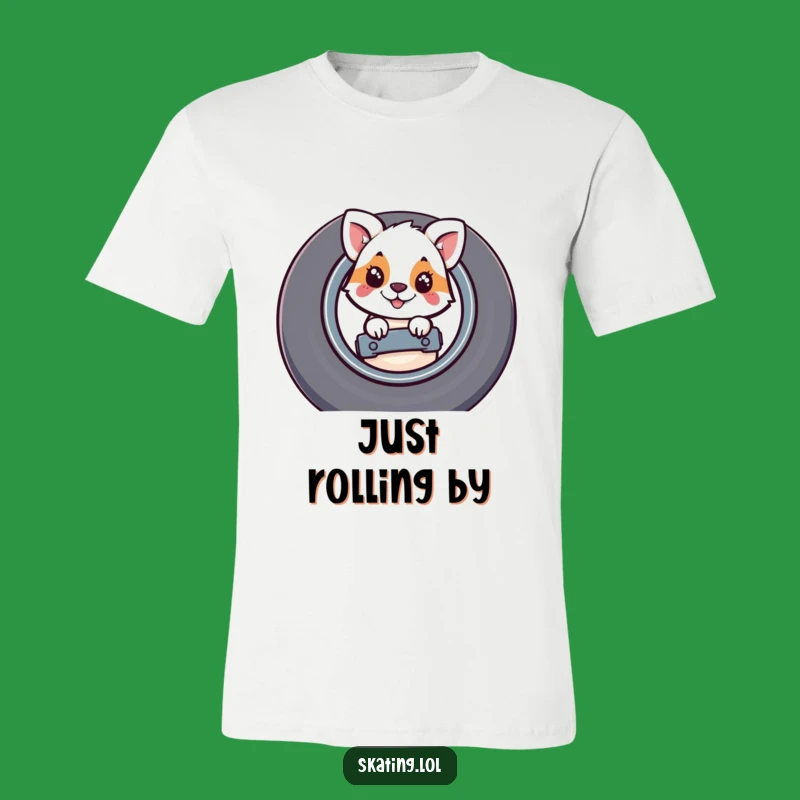 Funny Skateboard Wheel Peek T-Shirt: Hide and Seek Humor, Great Gift