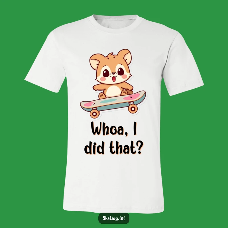 Funny Surprised Skater Animal T-Shirt: Hilarious Moment of Unexpected Fun