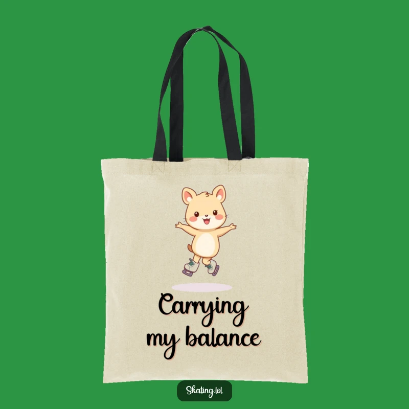 Funny Skating Animal Tote Bag: Wobbly Pirouette Style - Your New Favorite Funny Gift!