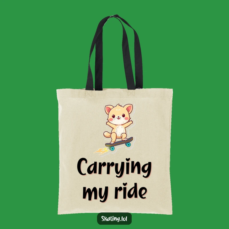 Funny Glowing Skateboard Animal Tote Bag: Carry Your Essentials with Whimsical Flair