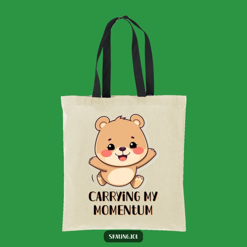 Funny Bear Gliding Tote Bag: Determined Grin, Carry Your Fun in Style