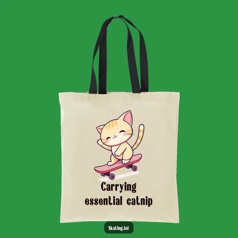 Funny Cat Skateboard Tote Bag: Carry Your Essentials with Feline Flair, Gift