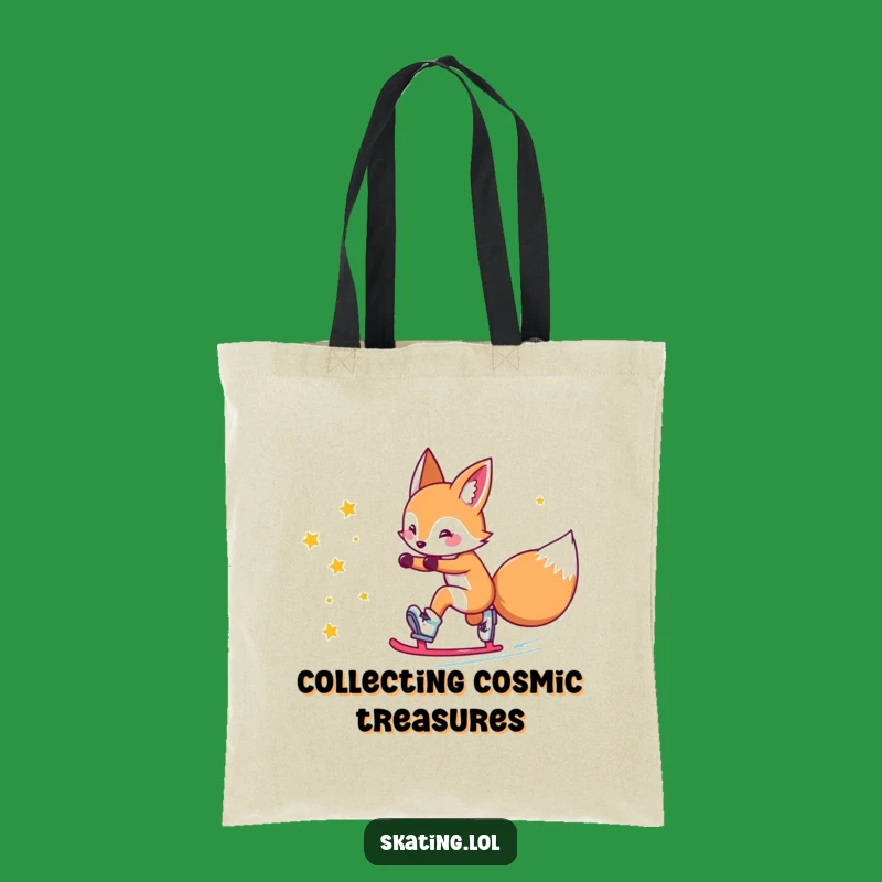 Funny Fox Star Skates Tote Bag: Magical Carry-All for Fox Lovers