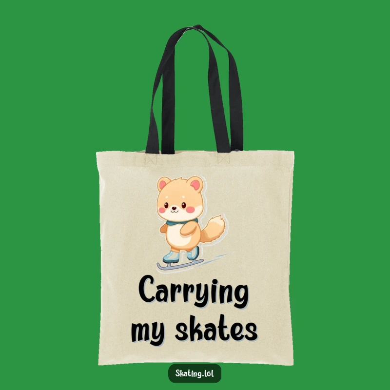 Funny Fuzzy Ice Skating Animal Tote Bag - Chic Comedic Accessory Gift
