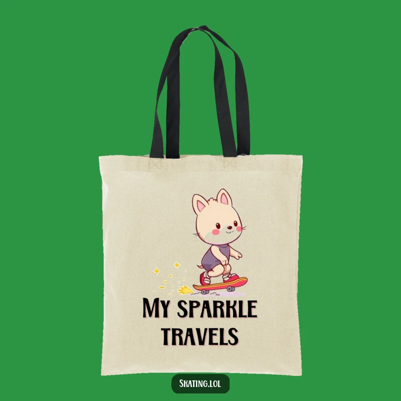 Funny Sparkle Skate Tote Bag - Hilarious Animal Accessory for Energetic Souls